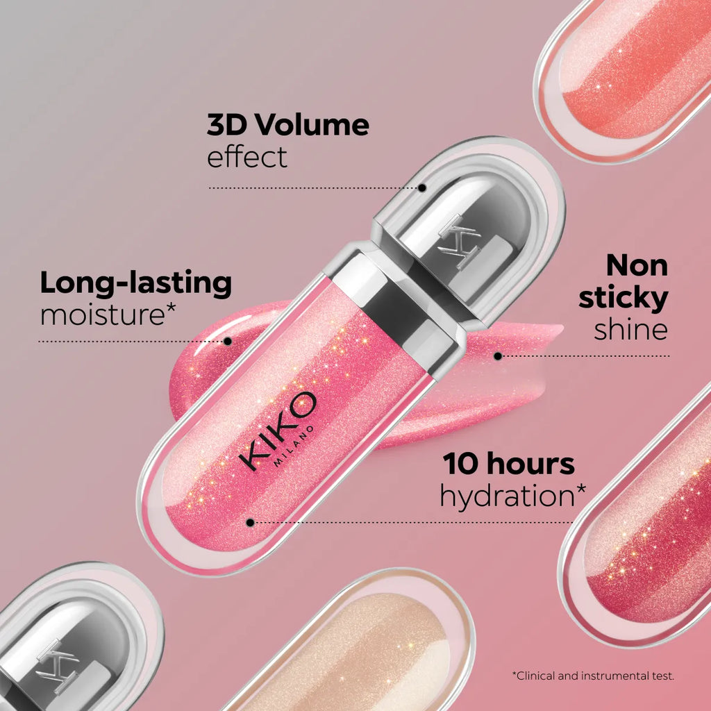 KIKO Milano 3D Hydra Lipgloss – Ultra Shine Plumping Lip Gloss | Hydrating & Non-Sticky Finish